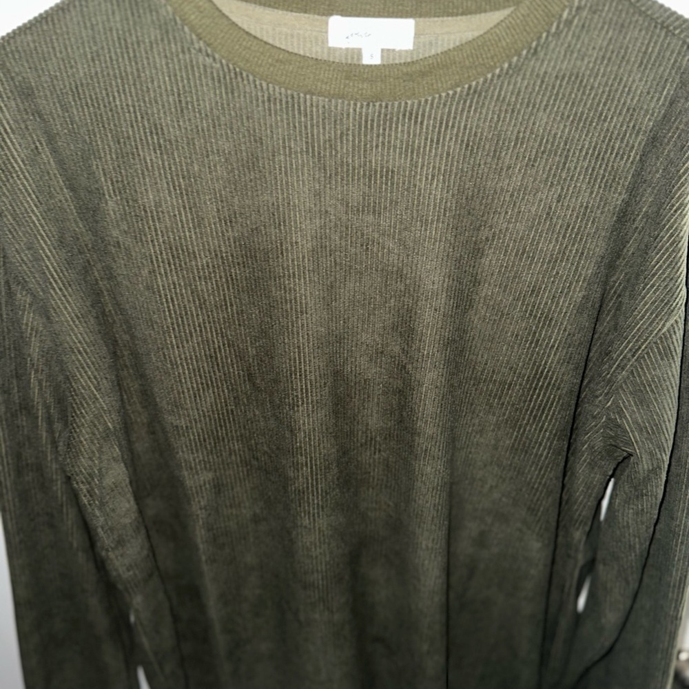 Army Green Corded OVERSIZED Sweatshirt - Picture 3 of 6